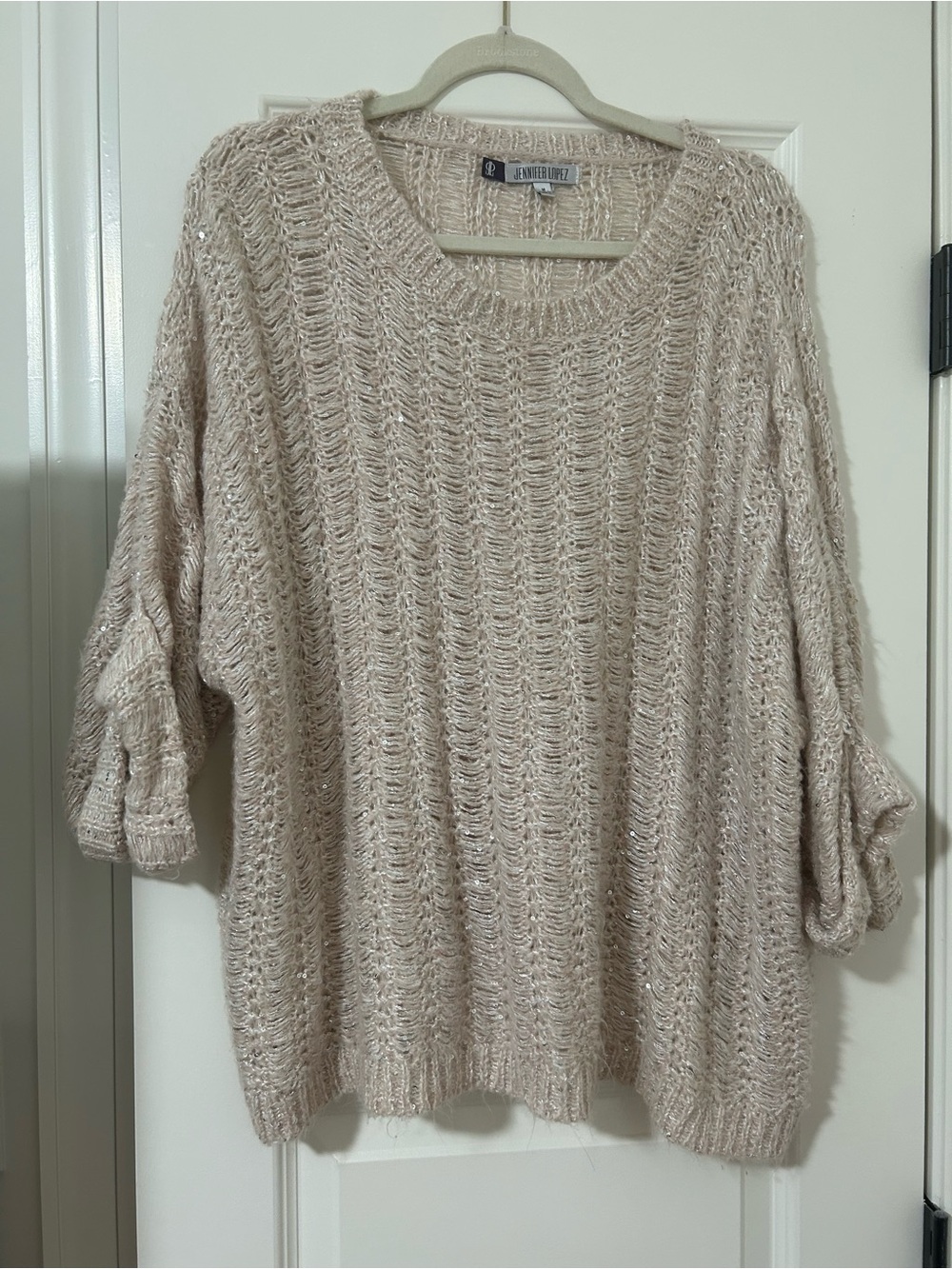 Sparkly Open-Knit Women's Sweater